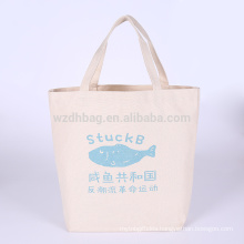 Eco-Friendly Reusable Printed Natural Color Grocery Cotton Canvas Shopping Tote Bag For Promotion